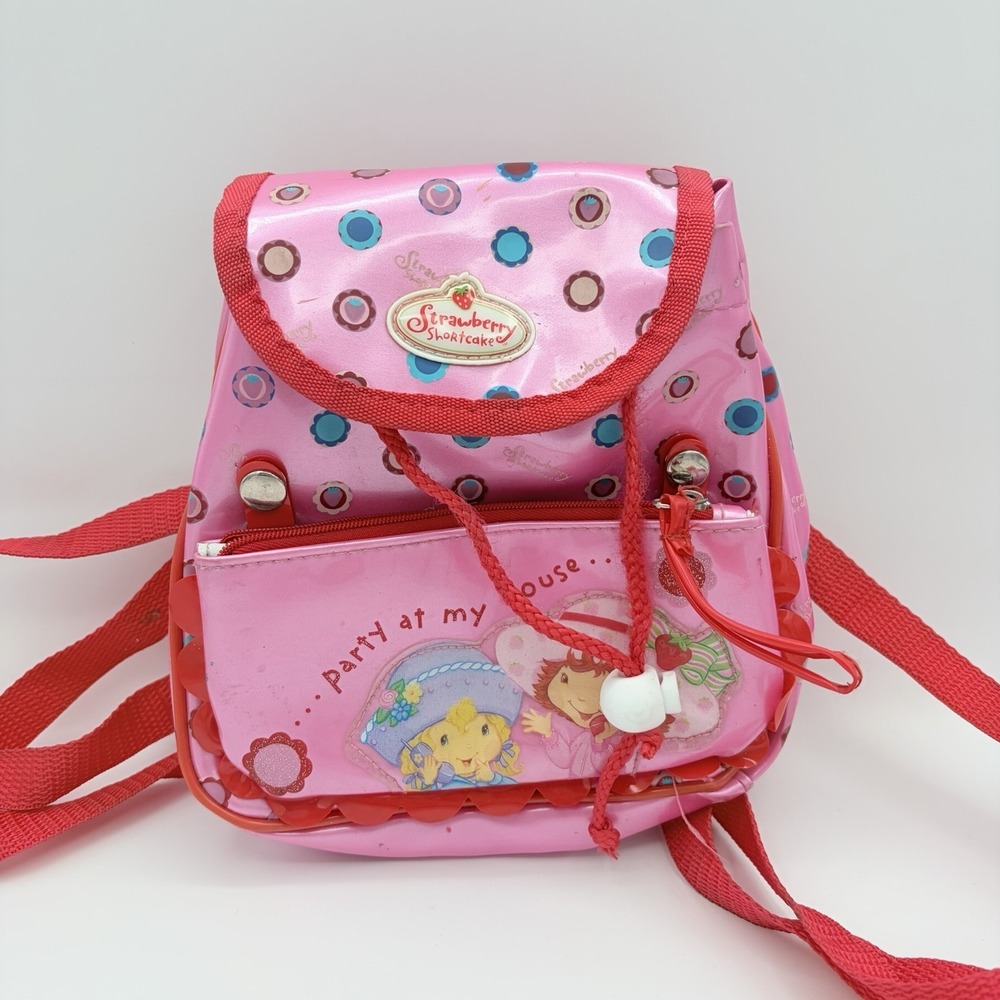 Strawberry Shortcake 2004 Vintage Mini Vinyl PVC Backpack Y2K